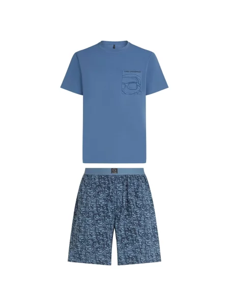 Karl Lagerfeld Pijama scurtă Ikon marin / bleumarin / regal albastru