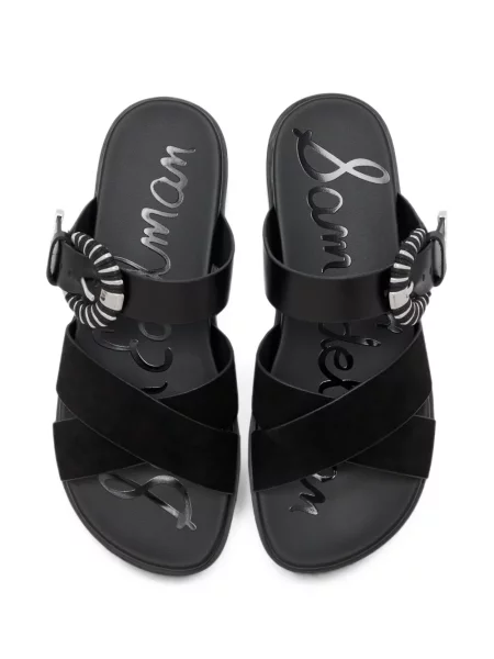 Sandale Sam Edelman fără toc cu cataramă negru