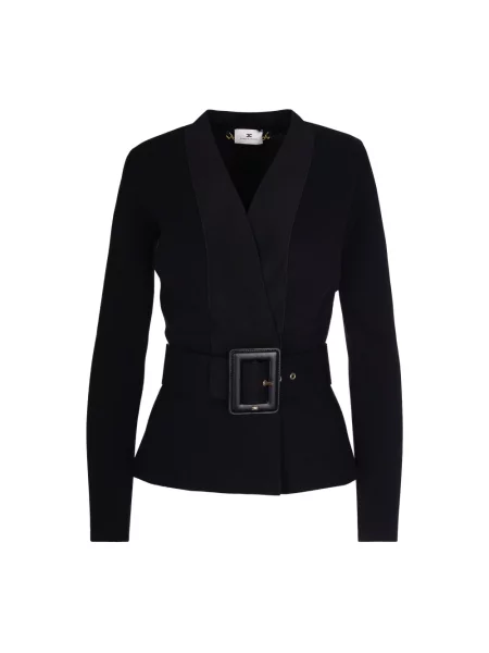 Dzianinowa kurtka Elisabetta Franchi czarna