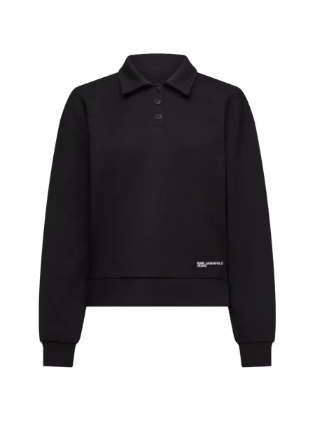 Tricou polo Karl Lagerfeld Jeans cu imagine negru