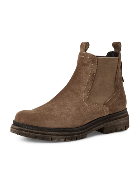 Kotníková obuv s elastickým prvkem Tamaris hnědé