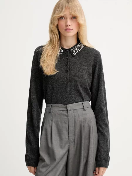 Gestuz pulover de lână light gri