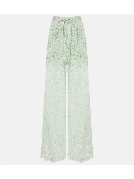 Pantaloni Dolce&gabbana din dantelă verde