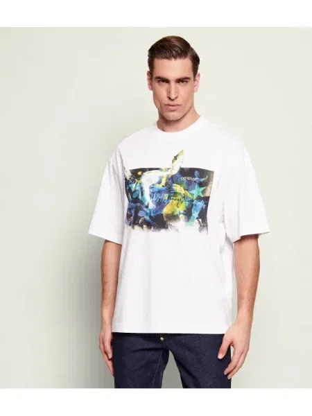 OFF-WHITE Tricou REVE CARAVAGGIO | Relaxed fit alb