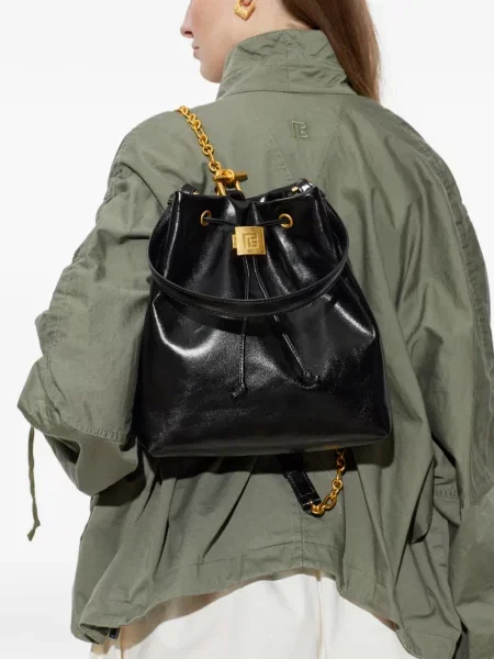 Colier Balmain din piele negru