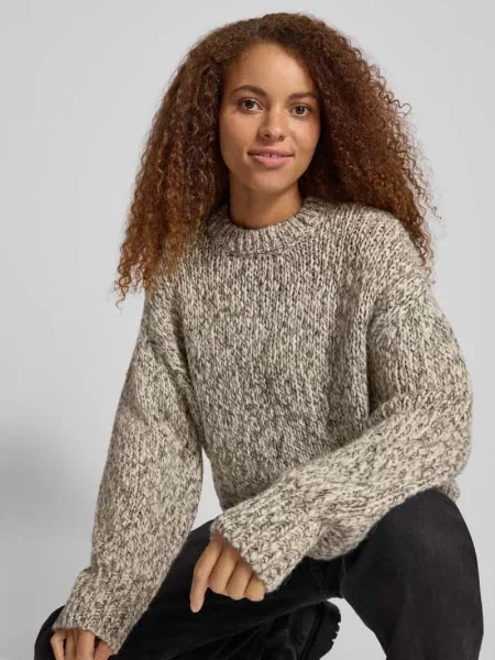 Sweter z dzianiny o luźnym kroju z mieszanki wełny z alpaki Marc O'polo Denim zielony