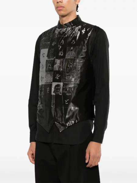 Vestă Yohji Yamamoto cu imagine negru