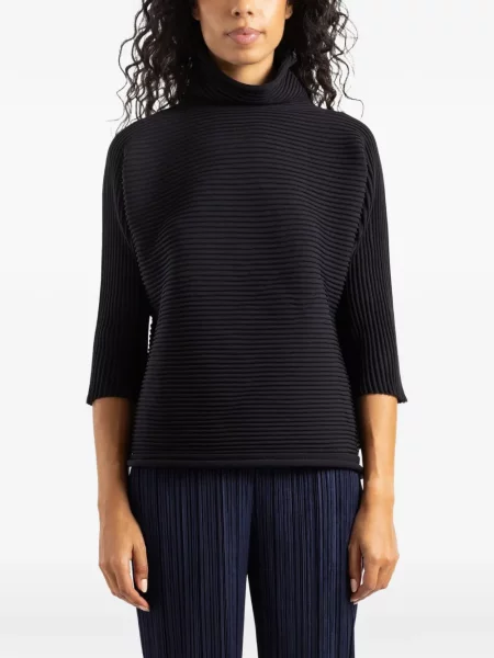 Top Pleats Please Issey Miyake tricotate negru