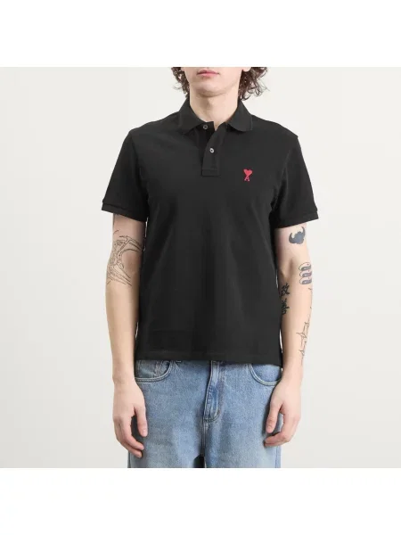 Koszulka polo Ami Paris czarna