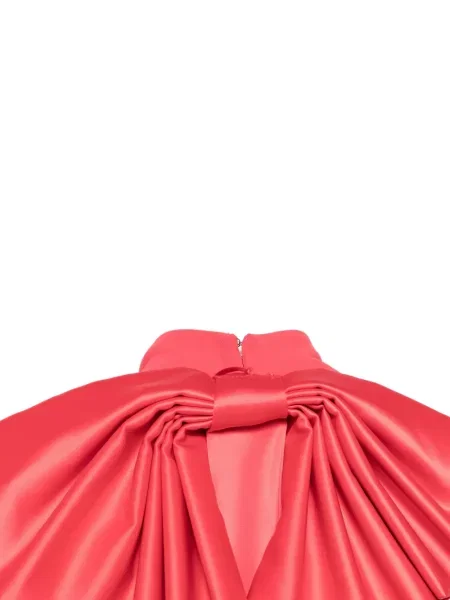 Rochie maxi Nicole Miller cu funde fără mâneci roșu