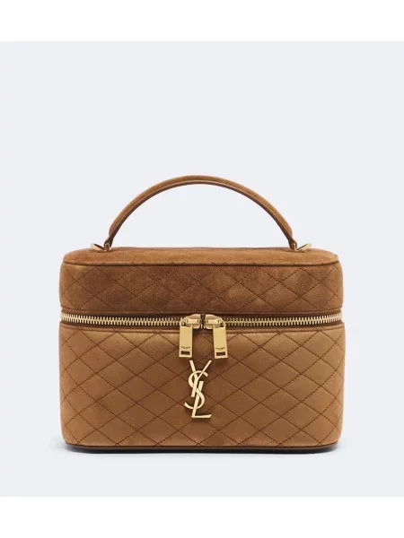 Geantă Saint Laurent din piele de căprioară maro