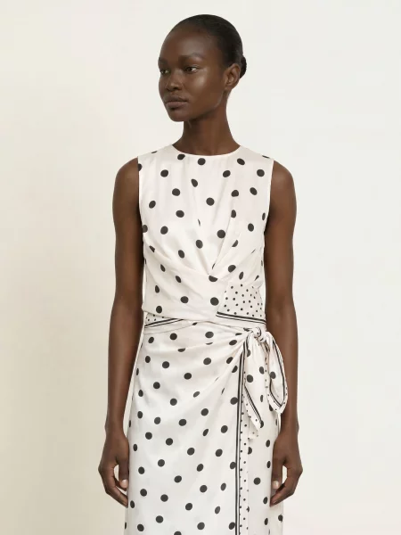 Satynowy top Ted Baker biały