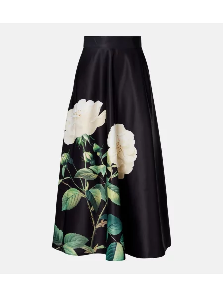 Fusta maxi Leo Lin cu model floral negru