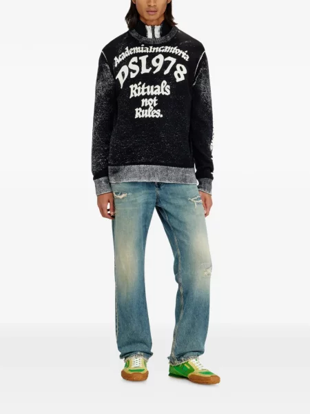 Pulover Diesel cu imagine negru