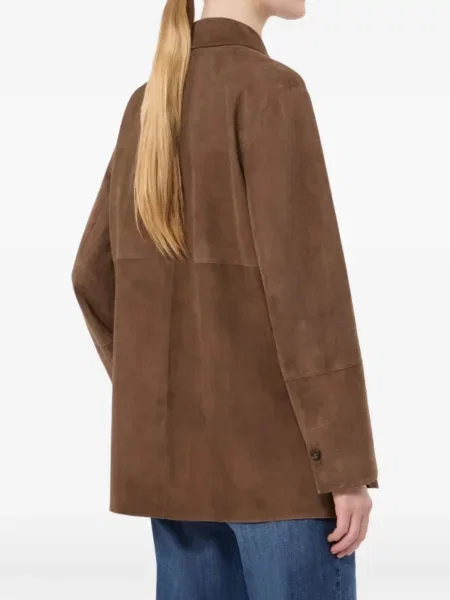 Geacă 's Max Mara din piele de căprioară maro
