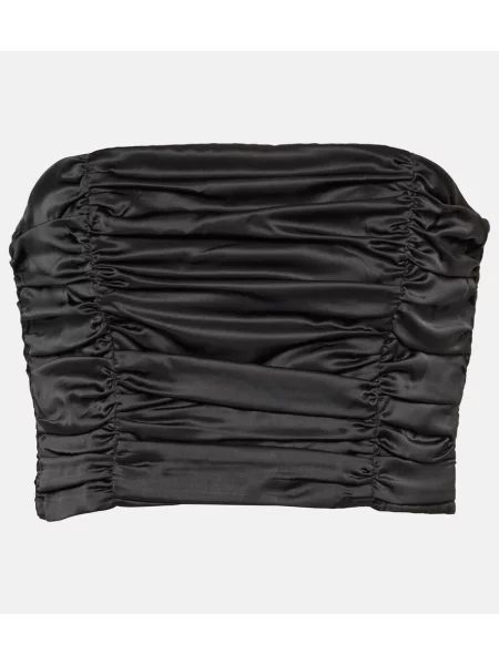 Cropp top Rotate din satin negru