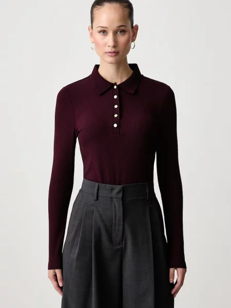 Tommy Hilfiger tričko s dlouhým rukávem s viskózou