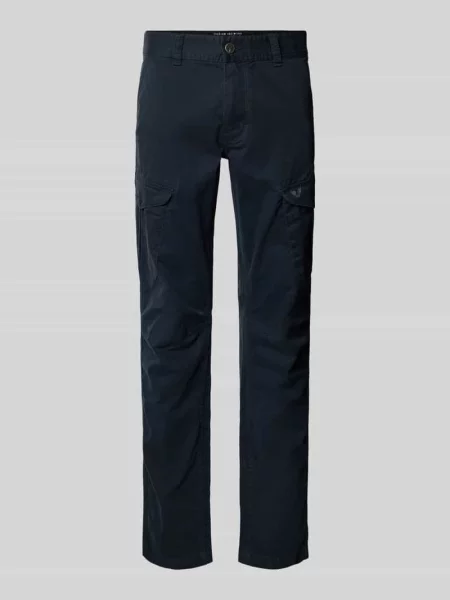 Spodnie cargo o kroju slim fit z wyhaftowanym logo Pme Legend granatowe