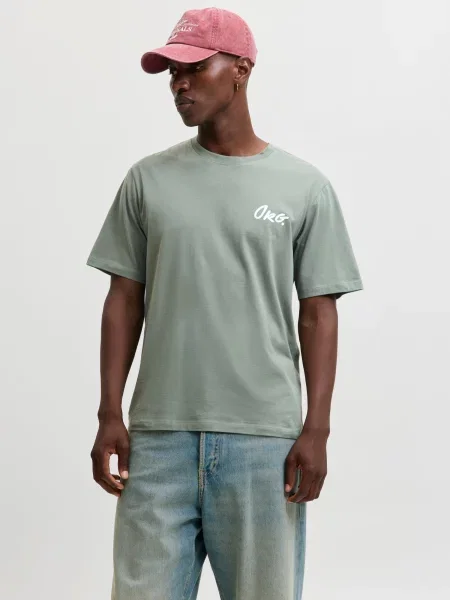 JACK & JONES Tricou JORURBAN verde jad alb
