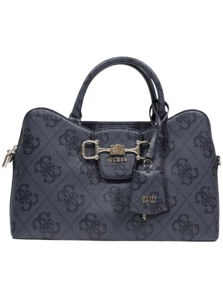 Crossbody kabelka Guess s autogramom sivá