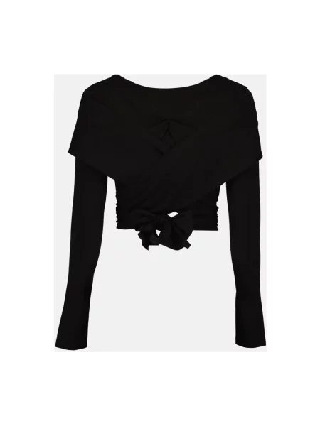 Długa skinny bluzka Dolce And Gabbana z długim rękawem czarna