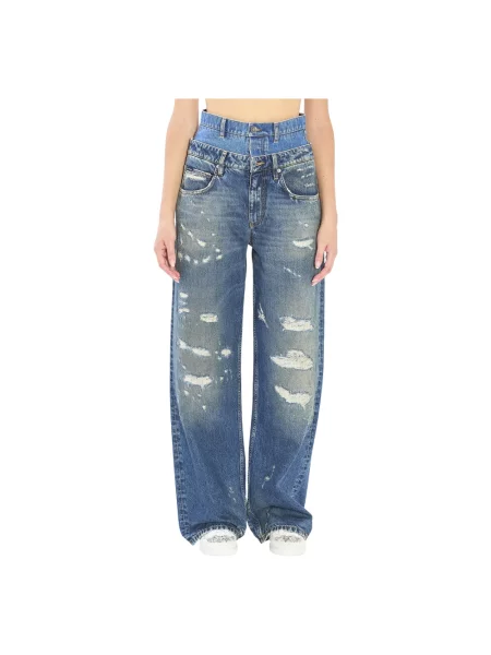 Szerokie jeansy Dolce And Gabbana niebieskie