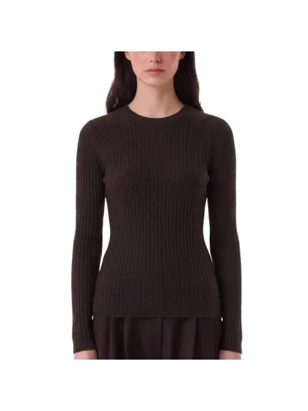 Sweter Kujten z kaszmiru brązowy