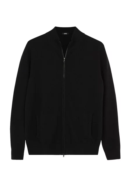 GOBI Cashmere Geacă tricotată Women's Essential Cashmere Full-Zip Cardigan' negru