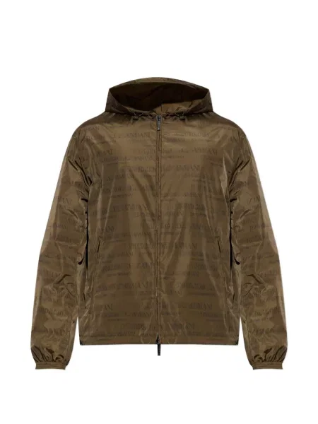 Reversibil geacă Emporio Armani cu imagine verde