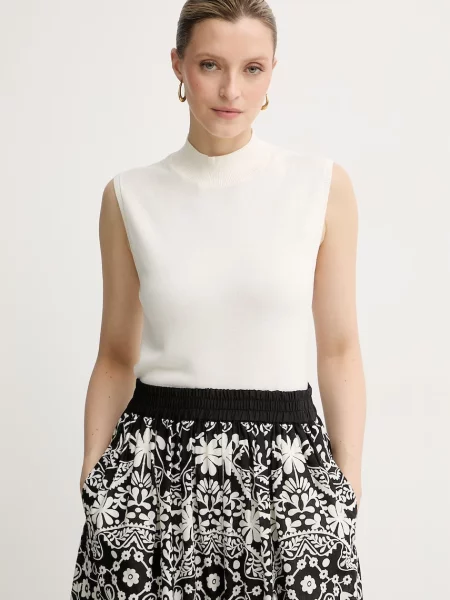 U.S. Polo Assn. vesta z viskózy Mock Neck Sleeveless béžová
