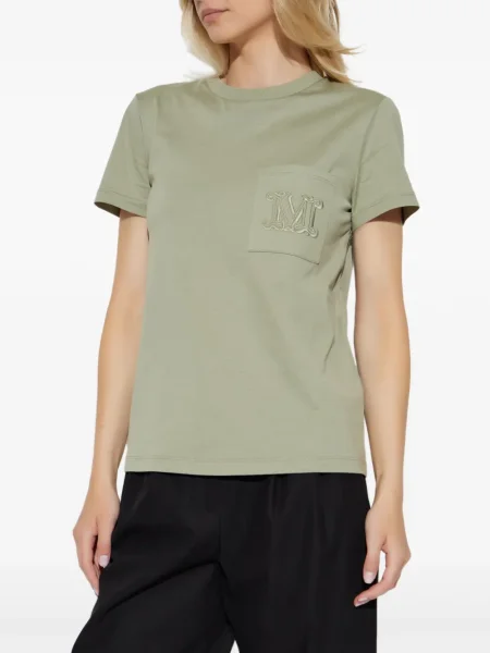 Tricou Max Mara cu broderie verde