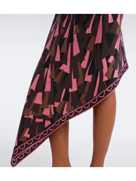 Jedwabna sukienka midi Pucci z dekoltem halter