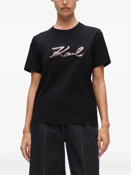 Tricou Karl Lagerfeld cu paiete negru
