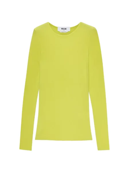 Top Msgm cu decolteu rotund lung verde