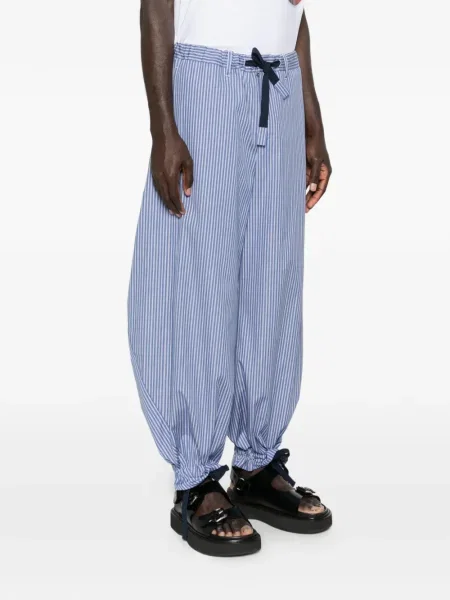 Pantaloni Sacai cu dungi albastru