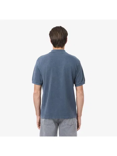 Lacoste Koszulka Polo Classic Fit Z Efektem Sprania niebieska