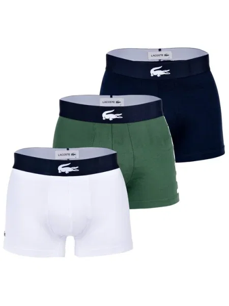 Pánske boxerky Lacoste thyme/navy blue/white biela