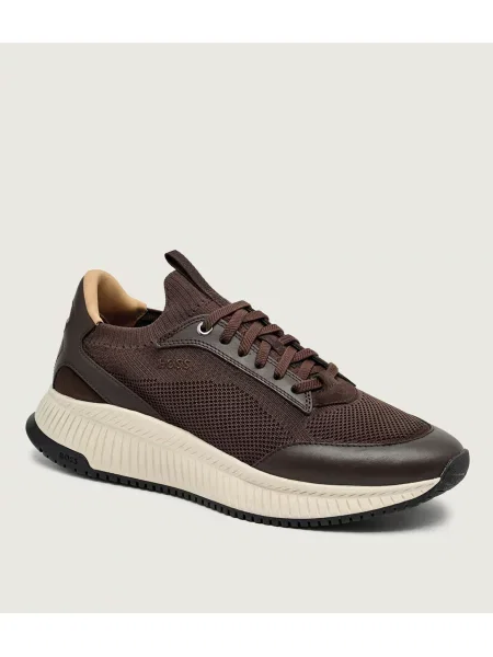 BOSS BLACK Sneakers TTNM EVO_Slon_knbult cu adaos de piele negru