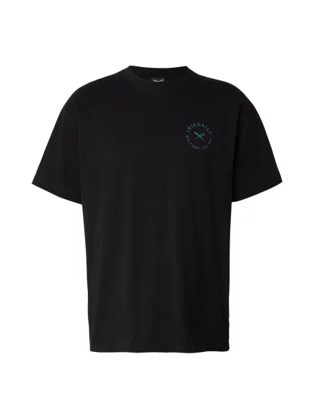Iriedaily Tricou Monday Yoga cyan / grej negru