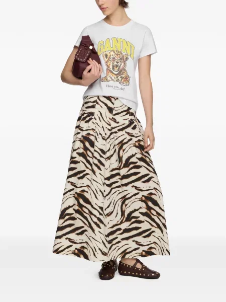 Tricou Ganni cu imagine alb