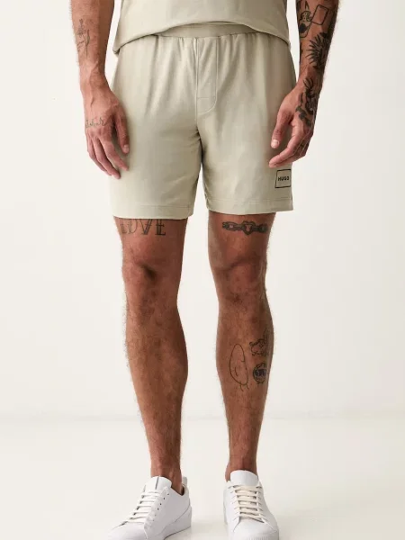 HUGO pyžamové šortky s bavlnou Laze Shorts CW béžové