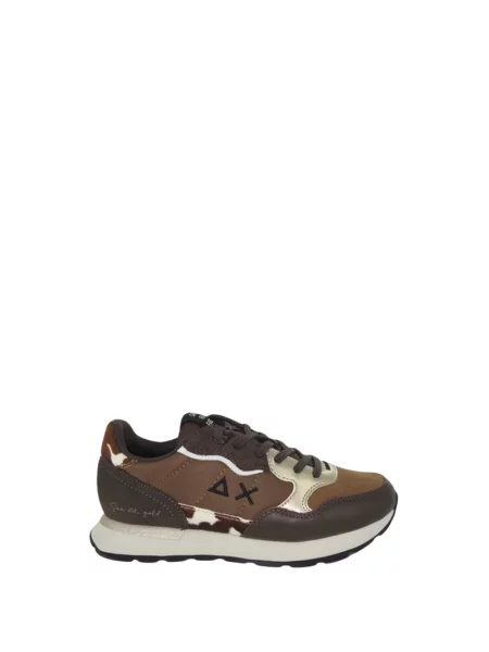 Sneakersy Sun68 skórzane brązowe