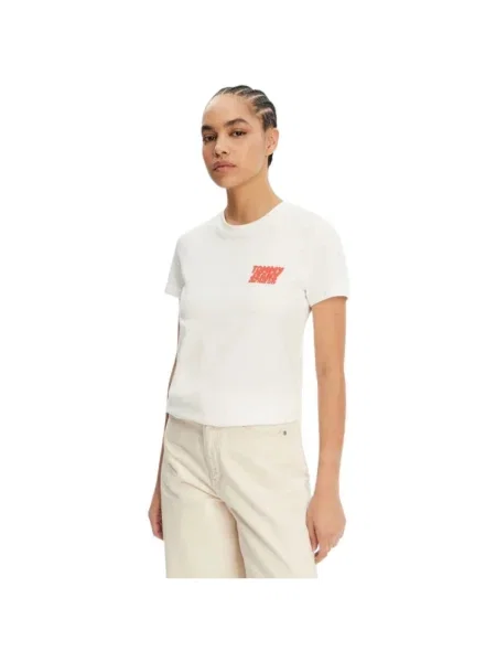 Krátke tričko Tommy Jeans béžová