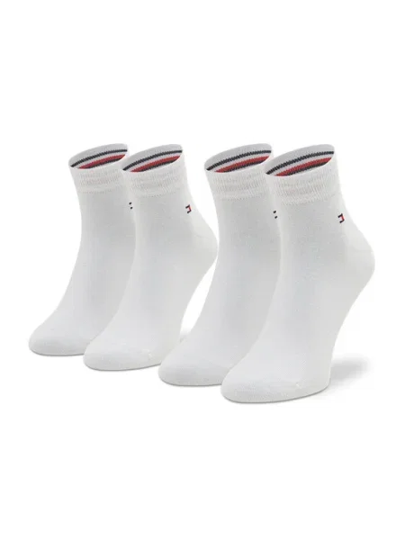 Tommy Hilfiger 2 pár hosszú szárú unisex zokni fehér