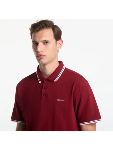 Tričko Queens Polo Tee Bordeaux L