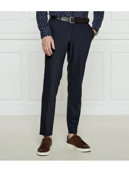 BOSS BLACK Pantaloni cu adaos de lână negru