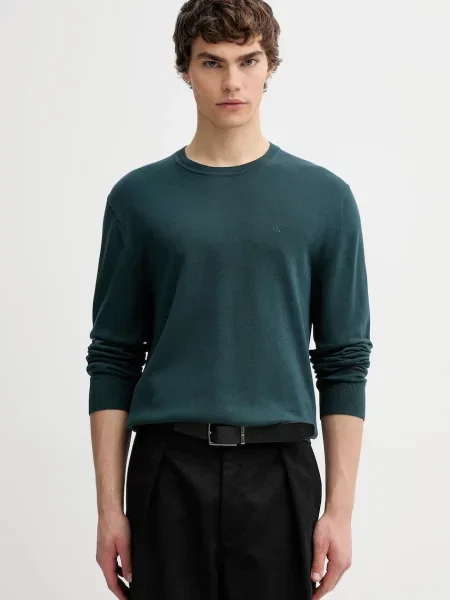 Calvin Klein sweter turkusowy lekki zielony