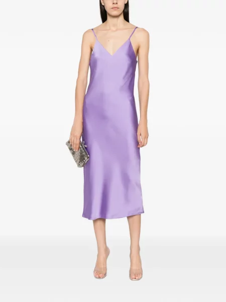 Rochie midi Norma Kamali cu decolteu în V violet