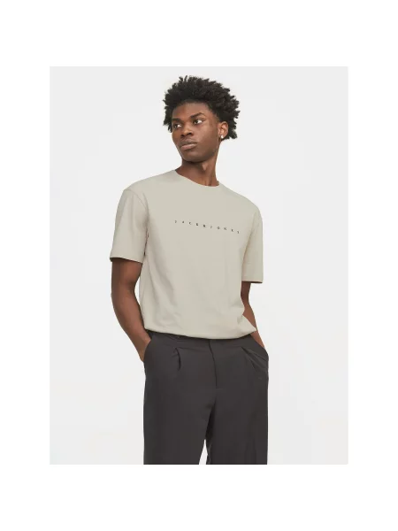 Jack&Jones Футболка Star Relaxed Fit бежевий