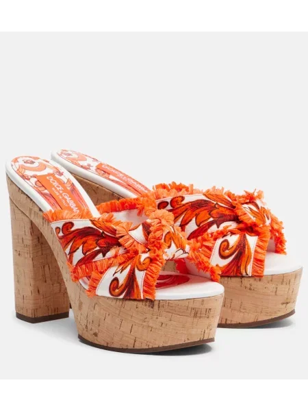 Sandale Dolce&gabbana cu platformă portocaliu